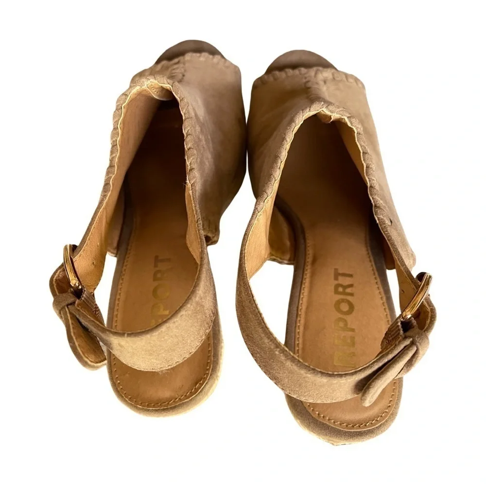 REPORT Espadrille Peep Toe Wedges size 7.5